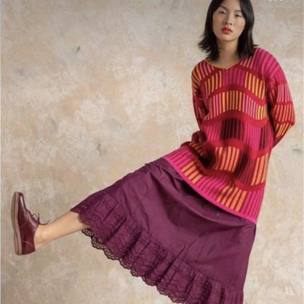Gudrun Sjoden Wave Knit Tunic Sweater, Size Small.